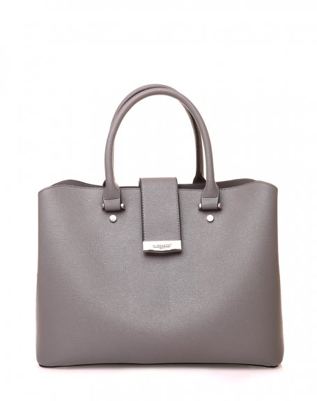 Gray handbag with a loving strap