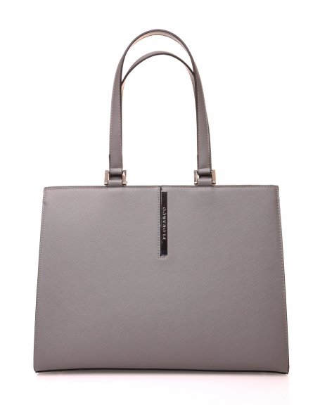 Gray tote handbag