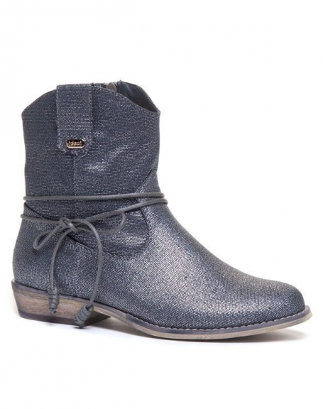 Ideal gray shiny reflective boots