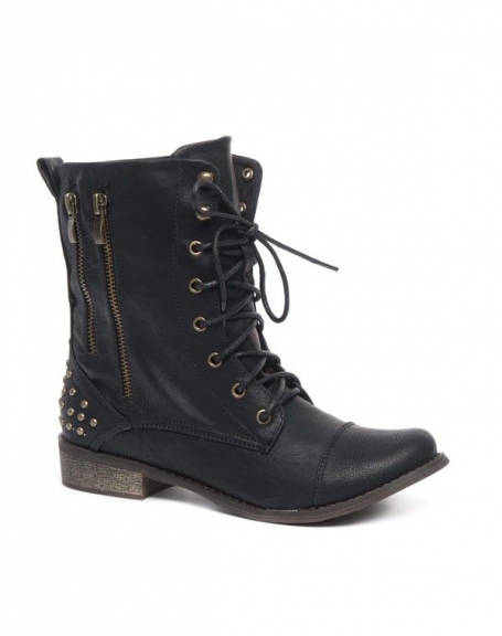 Ideal lace up / stud back boots - black