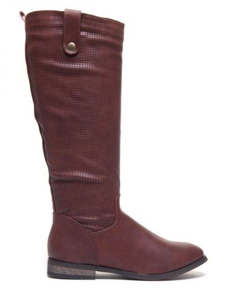 Ideal women's shoe: Brown perforated boots