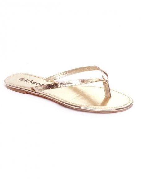 Ideal women's shoe: Golden thong