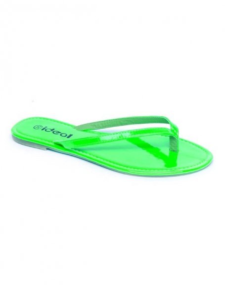 Ideal women's shoe: Green flip flop