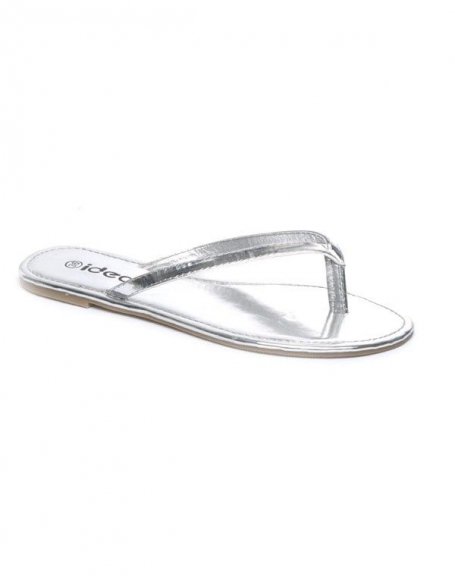 Ideal women's shoes: Silver thong