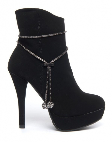 Jennika women's shoe: black stiletto heel ankle boot