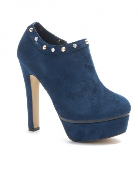 Jennika women's shoe: Blue heeled ankle boot