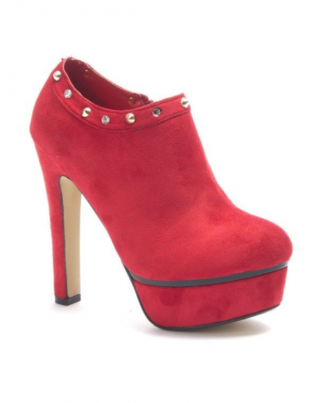Jennika women's shoe: Red heeled ankle boot