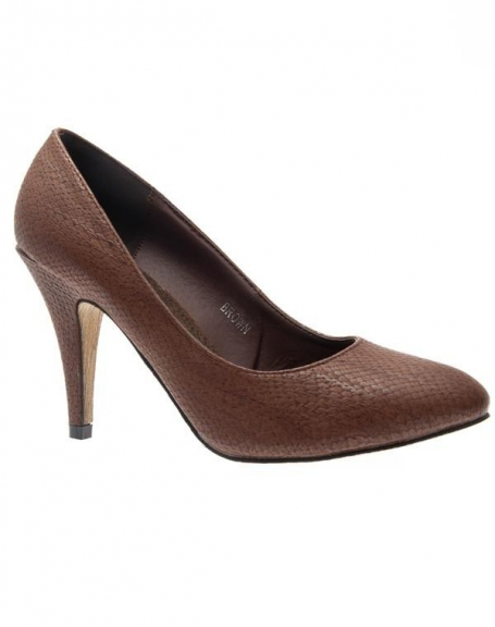 Jennika women's shoes: Brown pumps