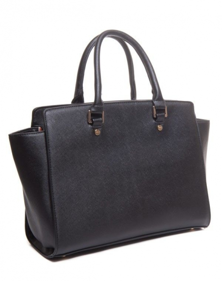 Large rectangular black handbag