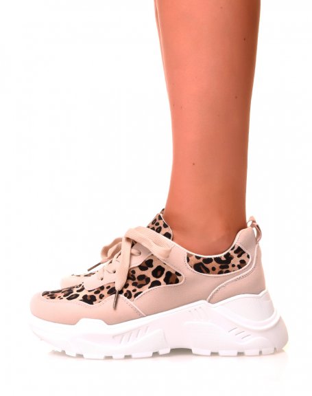 Leopard platform sneaker