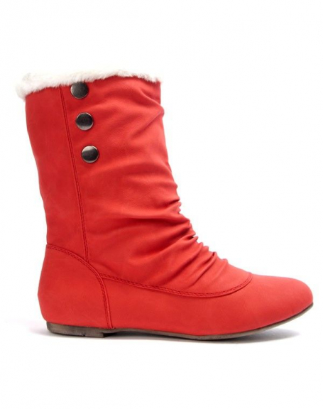 Libra Pop women's shoe: basketball style boot - red