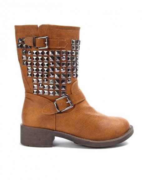 Libra Pop Women's Shoe: Studded Boot - camel