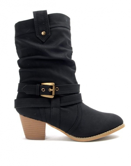 Libra Pop women's shoes: Low heel boot - black