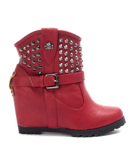 Libra Pop Women's Shoes: Wedge Bootie - red