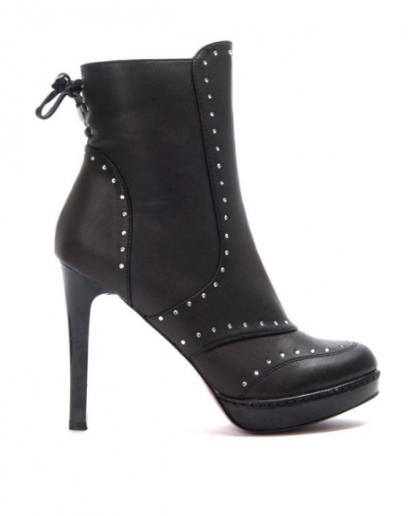 Like You women's shoes: Heeled boot with black rhinestones