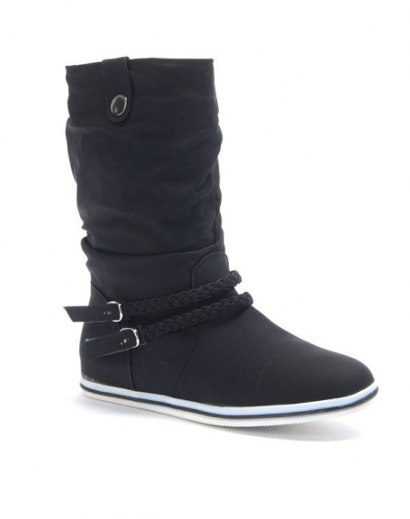 Metalika women's shoe: black Basket style boot