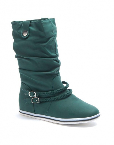 Metalika women's shoe: Green Basket style boot