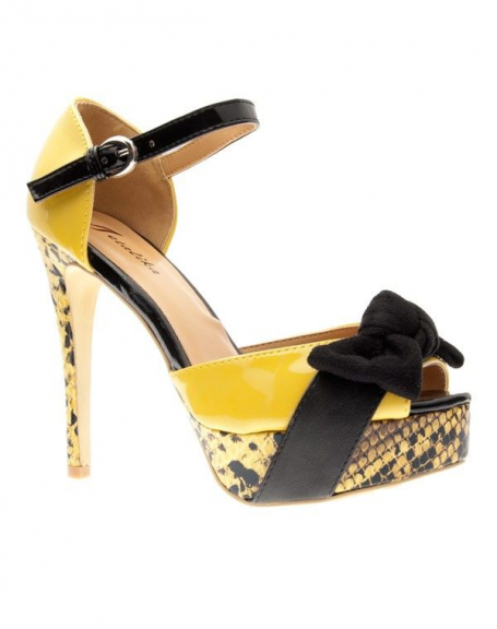 Metalika women's shoes: yellow open pumps