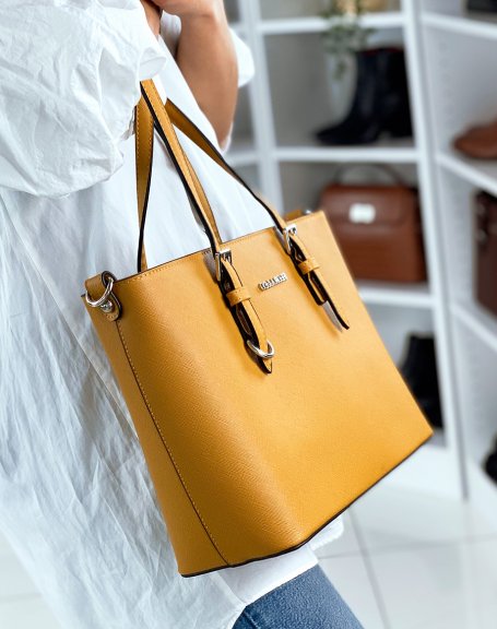 Mustard faux leather handbag