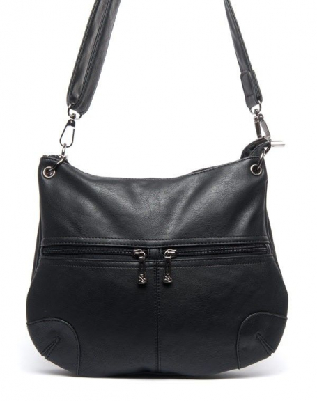 Nanucci black double compartment handbag