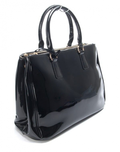 Nanucci woman bag: black patent handbag