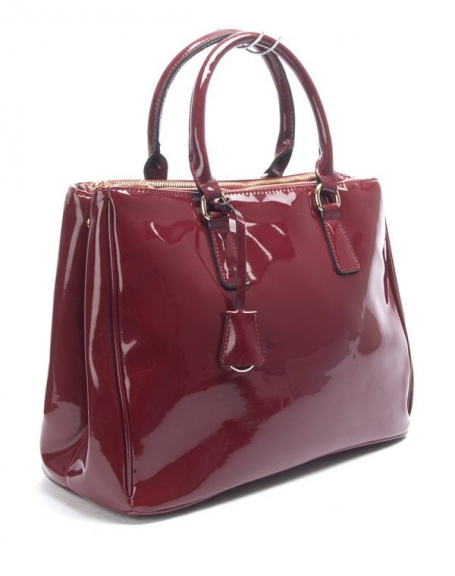 Nanucci woman bag: burgundy patent handbag