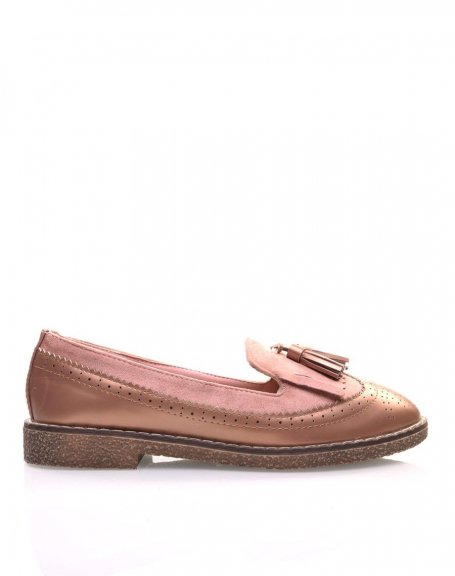 Pink openwork loafers