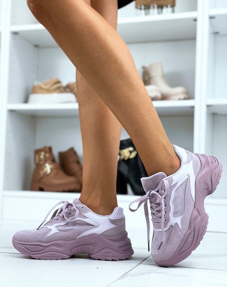 Purple chunky sole sneakers