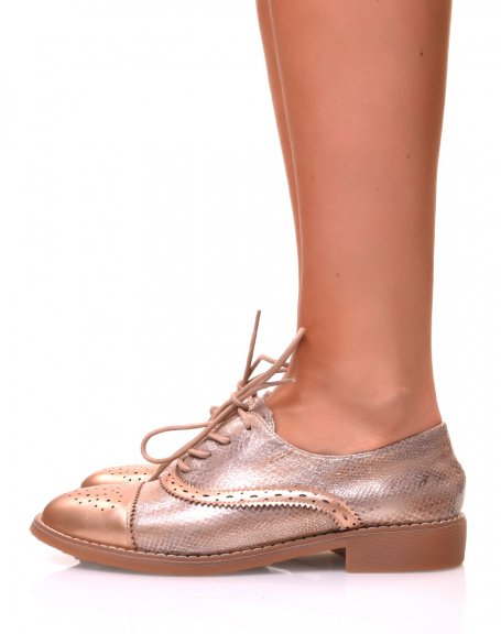 Python oxfords with rose gold reflections and yokes