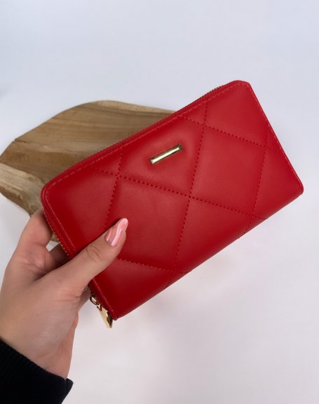 Quilted red wallet