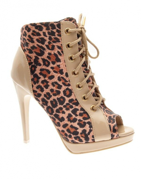 Raxmax women's shoes: Leopard open heels