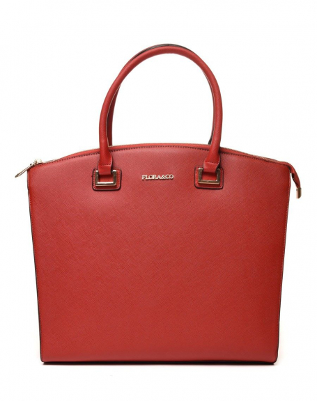 Red rounded top tote bag
