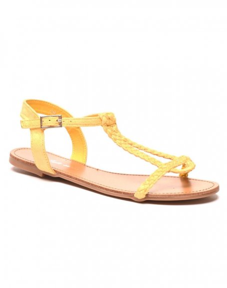 Sandale/nu pieds tress jaune