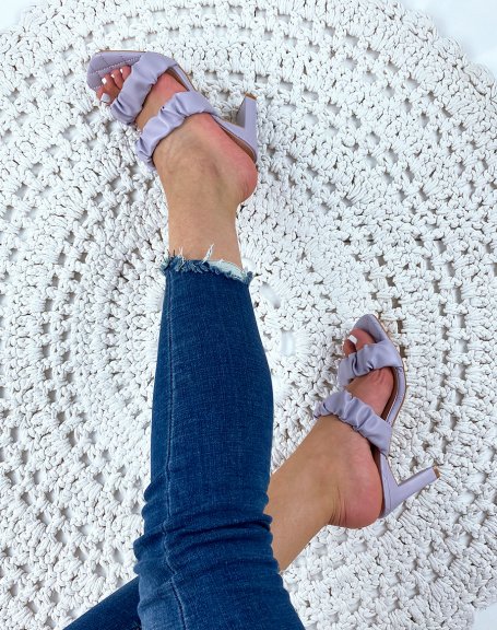 Sandales  talon en similicuir violet