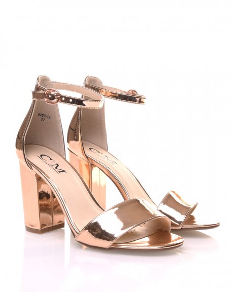 Sandales champagne cires  talons