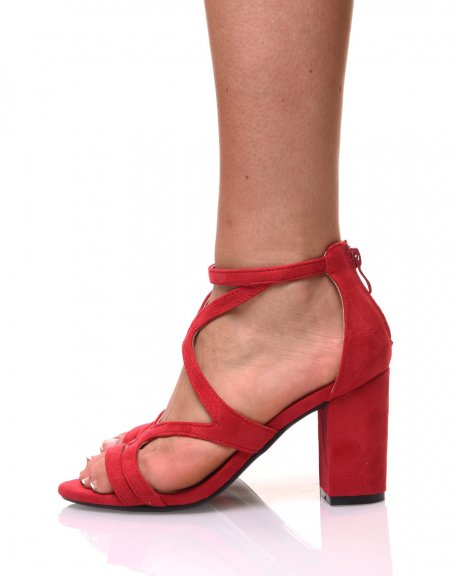Sandales ouvertes rouge