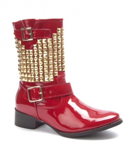 Sergio Todzi women's shoes: red studded patent boot