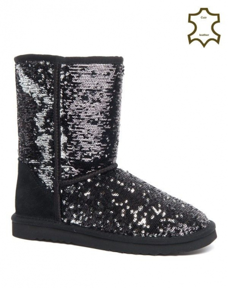 Sinly snow boots with black / silver sequins