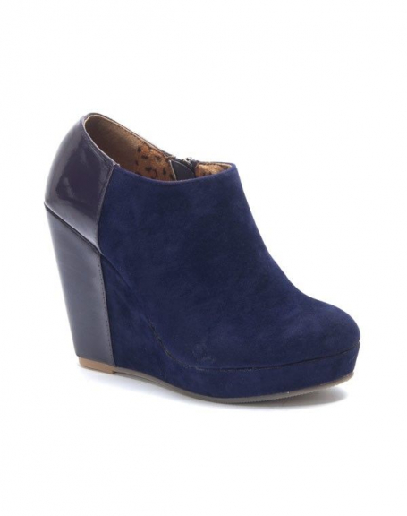 Sinly women's shoes: purple wedge heel ankle boots