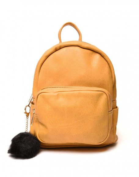 Small mustard yellow minimalist backpack