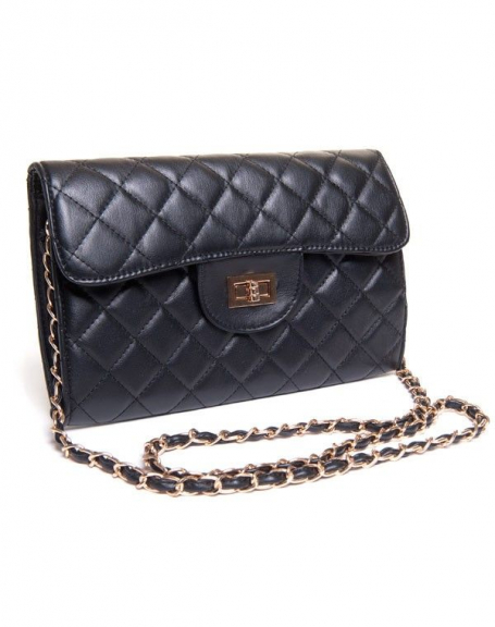Small woman bag Be Exclusive: black quilted pouch