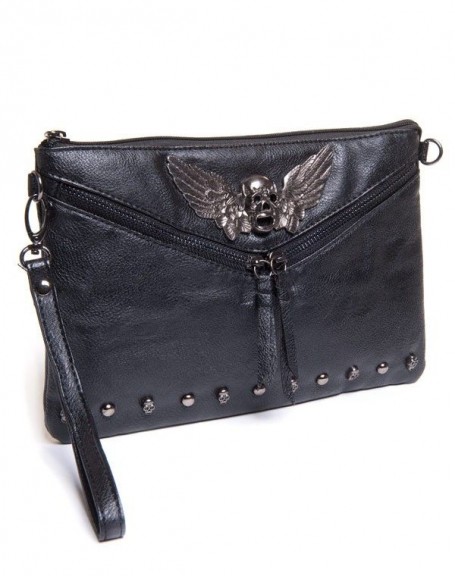 Small women's bag Be Exclusive: Black skull pouch