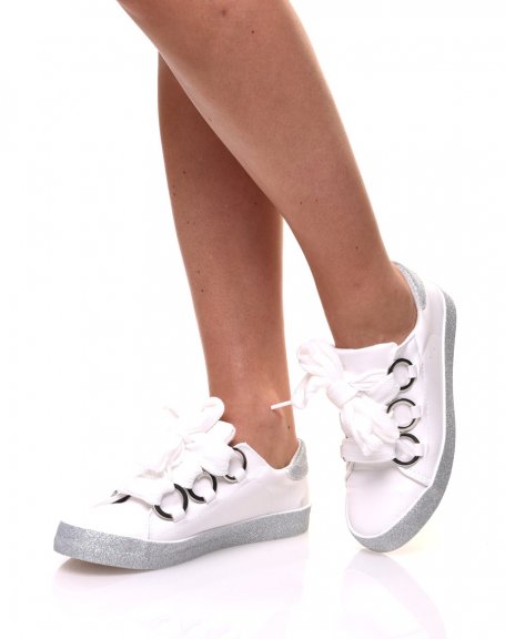 Sneakers blanches  gros lacets