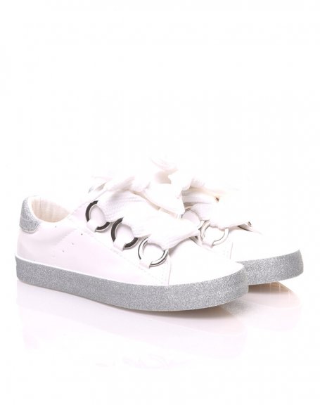 Sneakers blanches  gros lacets