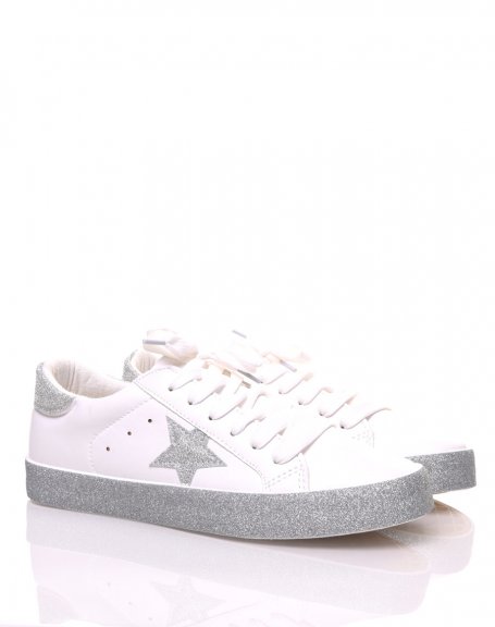 Sneakers blanches  pailltes grises