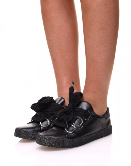 Sneakers noires  gros lacets