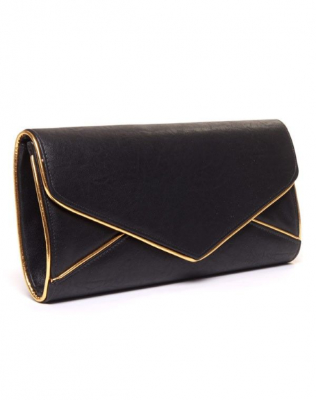 Style Shoes woman bag: Large black and gold pouch