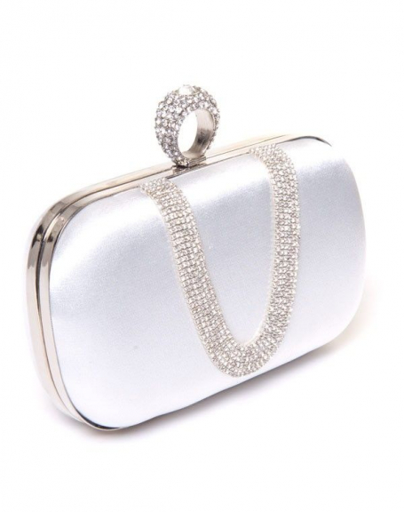 Style Shoes woman bag: Small white pouch (silver)