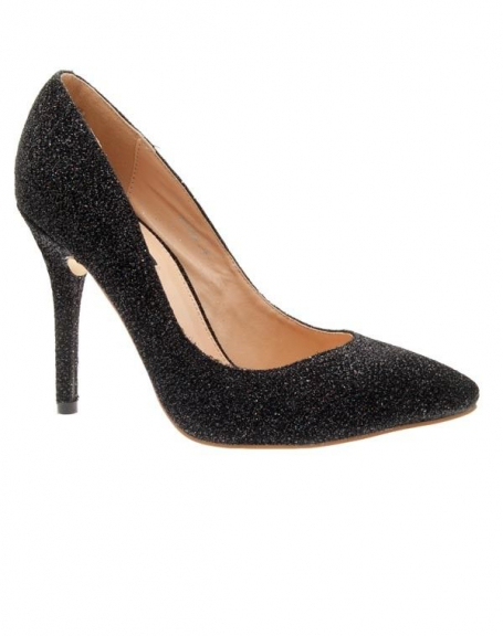 Sunrise C women's shoes: black glitter pumps