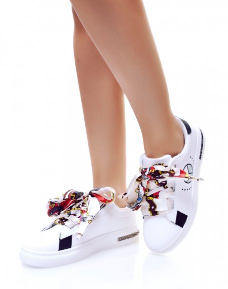 White and black two-tone sneakers
